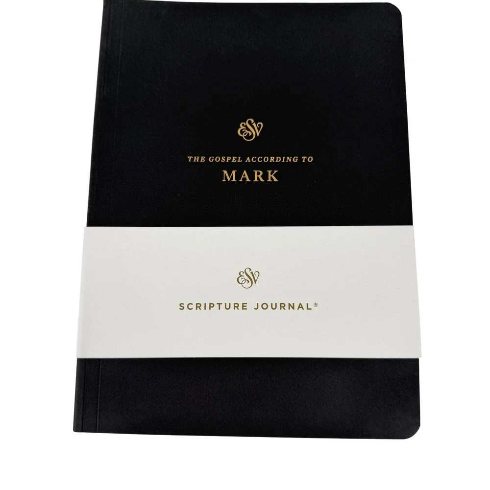 Crossway ESV Scripture Journal Gospel of Mark Paperback Black Gold Foil Bible